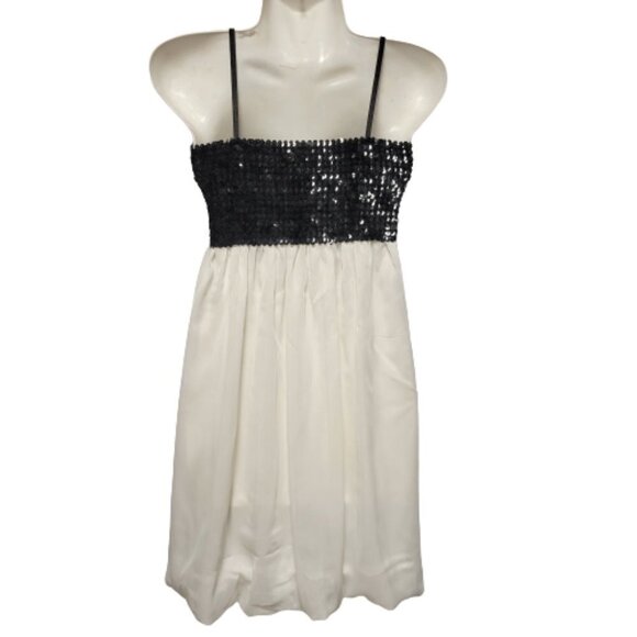 Spaghetti Strap  Empire Waist Sequin White Dress One Size - Picture 3 of 11